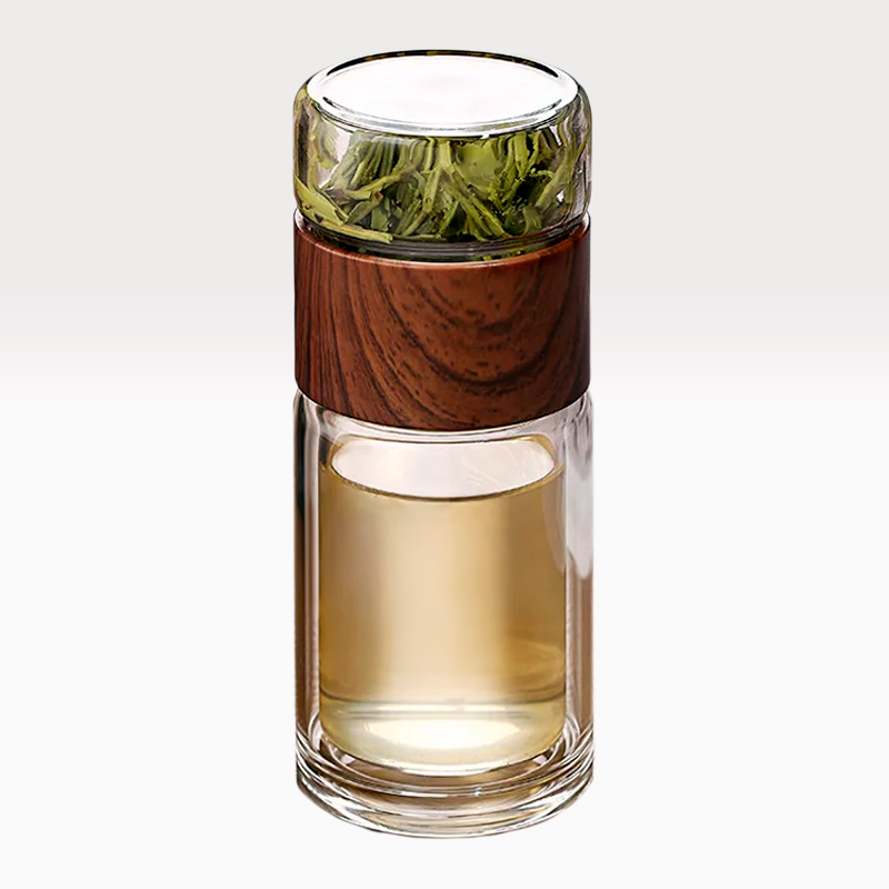 二重ガラスティーボトル｜オフィスや書斎でお茶を淹れてそのまま飲める！