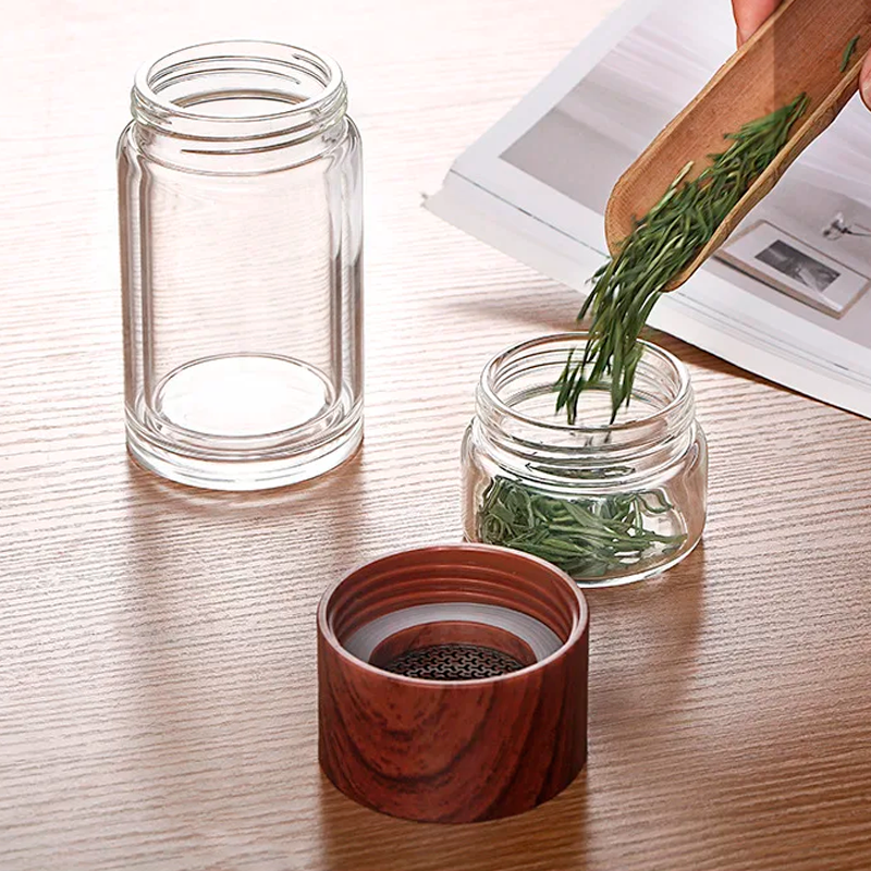 二重ガラスティーボトル｜オフィスや書斎でお茶を淹れてそのまま飲める！